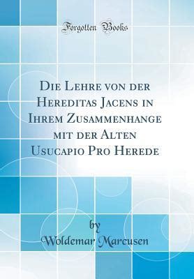 Lehre von der hereditas jacens in ihrem zusammenhange mit der alten usucapio pro herede. - Solution manual for applied econometric time series.