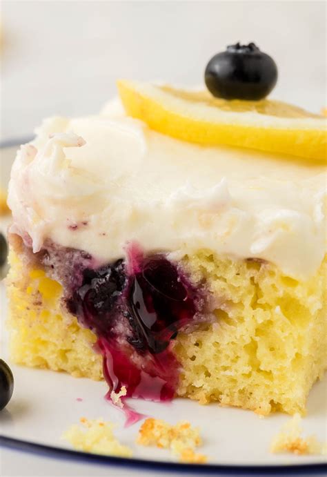Lemon Blueberry Sheet Cake with Lemon Cream Cheese Frosting https
