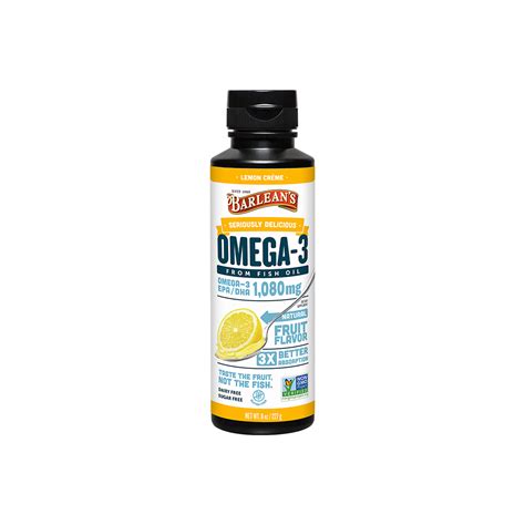 Lemon Fish Oil Omega-3 Fish Oil Lemon Flavor Barlean