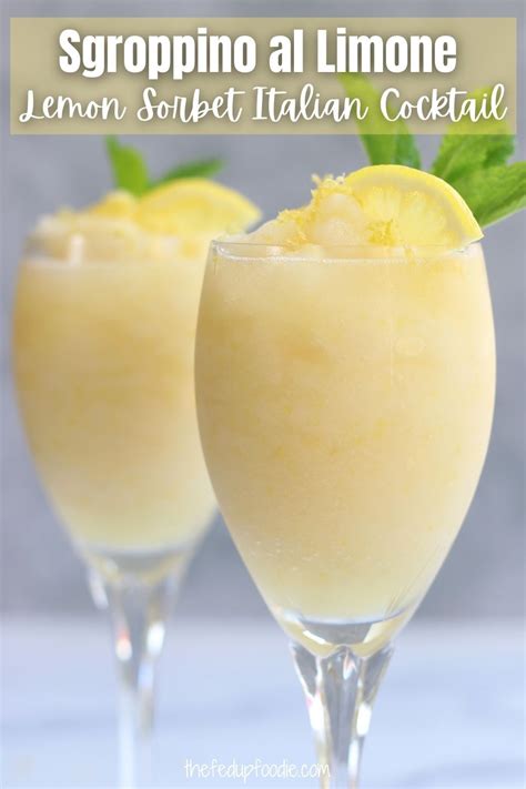 Lemon Sorbet Prosecco Cocktail With Vodka - Sgropinno