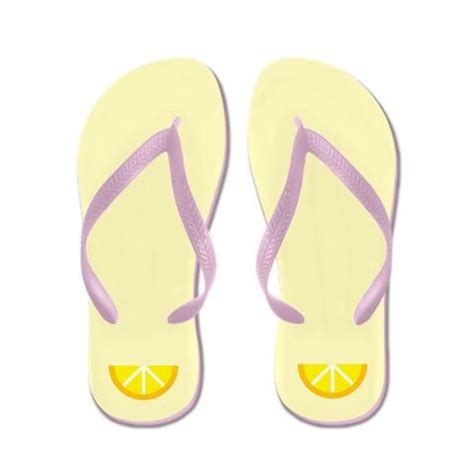 Lemon Yellow Fruit Flip Flops - CafePress