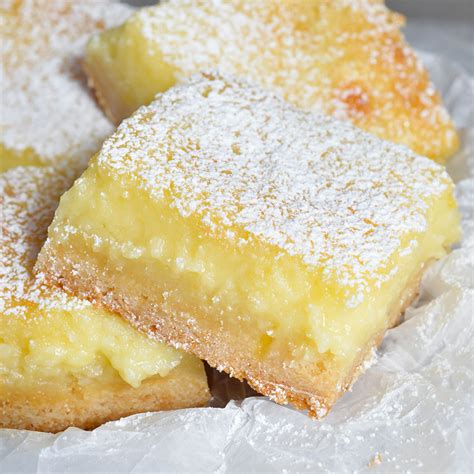 Lemon bar mix. For the filling, whisk together the eggs, sugar, lemon zest, lemon juice, and flour. Pour over the crust and bake for 30 to 35 minutes, until the filling is set. Let cool to room temperature. 