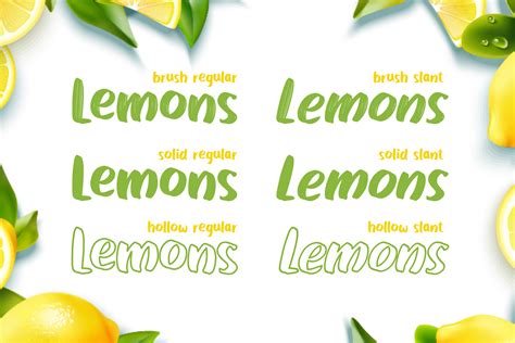 Lemon fonts. The Lemon Milk font has 18 fonts and two font variations, from thin to heavy. According to the designer, it is currently donationware, and it is version 5. The design is simple, clean, and minimalistic. Aesthetically, the font has a clear sense of balance with moderate contrast between thin and thick strokes. These aspects appeal to designers ... 