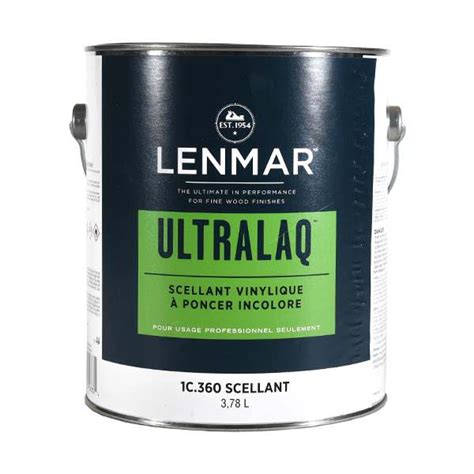 Lenmar ultralaq. Use directly on properly prepared wood as a 3-coat self-sealing system. If a sealer is desired, use UltraLaq® Water White Vinyl Sanding Sealer (1C.360), UltraLaq® Precatalyzed Water White Vinyl Sanding Sealer (1C.370), or UltraLaq® Precatalyzed Quick Dry Water White Vinyl Sanding Sealer (1C.380) for the first coat. 