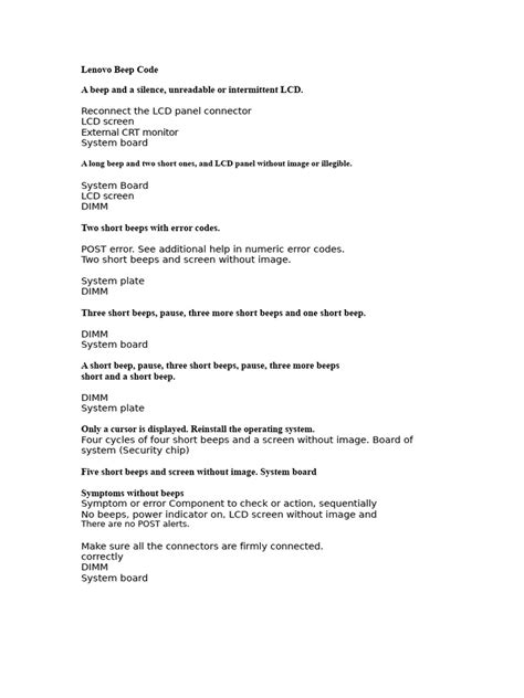 Lenovo blink codes list.  Additionally, it addresses symptoms without beeps and sugg...