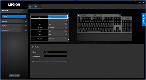 Lenovo legion k500 software.  The software allows customization of dynamic mul...