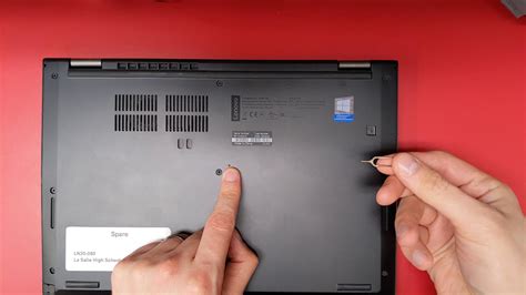 Bottom view and rear view - ThinkPad Yoga 370. The fan louvers a