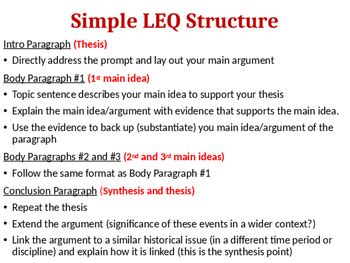 Leq world history. These are longer questions, so you'll want to grab some paper and a pencil, or open up a blank page on your computer. ⚠️ (Unfortunately, we don't have an Answers Guide or Rubric for this question, but it can give you an idea of how an LEQ for Unit 5 might look on the exam.) ⏱ The AP World exam has a mixture of free-response questions and ... 