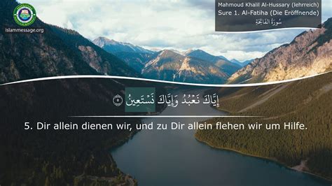 Lerne die Koran Aussprache Sure 1 Al Fatiha (Die Eröffnende) Deutsch ...