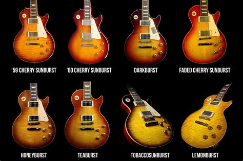 Les Paul Burst Color Chart
