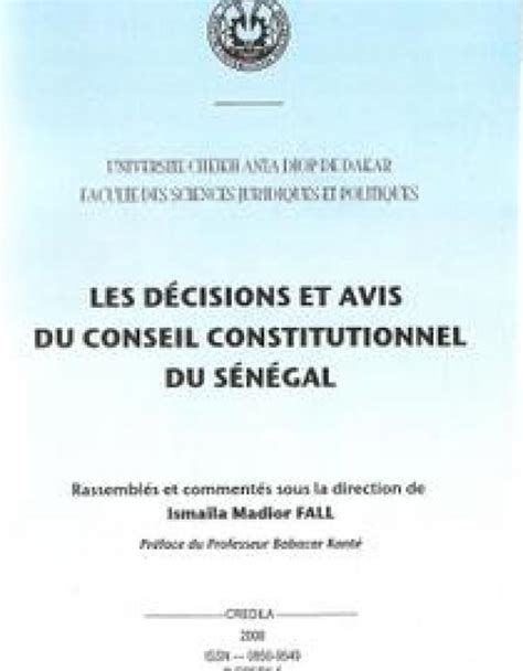 Les décisions et avis du conseil constitutionnel du sénégal. - 6068t john deere engine technical manual.