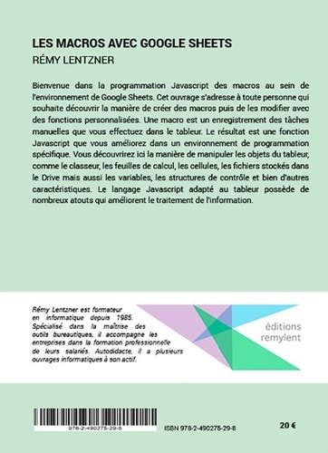 Les macros avec Google Sheets : Programmer avec JavaScript