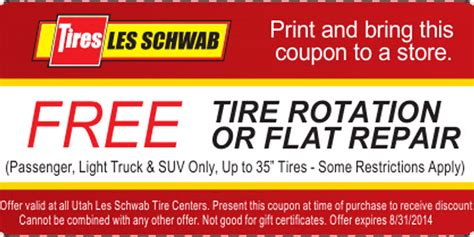 Les Schwab $25 OFF brakes per axle or $50 OFF complete brake service coupon December 2014 Les Schwab $25 OFF brakes per axle or $50 OFF complete brake service... - Oil change coupons, wheel alignment coupons, Tire rebates and coupons.. 