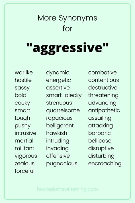 Less aggressive synonym. Synonyms for Passive-aggressive (other words and phrases for Passive-aggressive). Synonyms for Passive-aggressive. 10 other terms for passive-aggressive- words and phrases with similar meaning. Lists. synonyms. antonyms. definitions. sentences. thesaurus. words. phrases. Parts of speech. adjectives. Tags. aggression. manner. … 