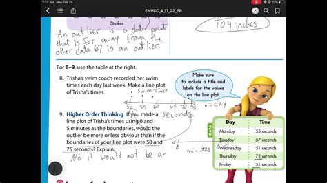 Lesson 112 Creating Line Plots 4th Grade EnVision Math YouTube