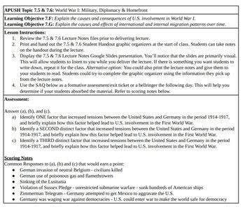 Lesson 13 Apush Handout 11 Answers