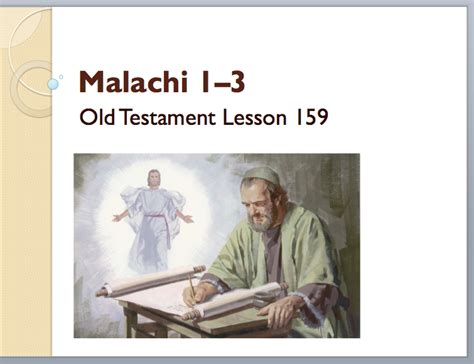 Lesson 159: Malachi 1–3 - The Church of Jesus Christ of Latter …