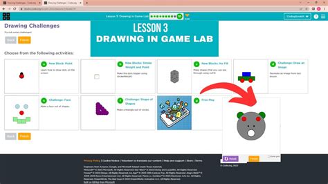 Lesson 3 Page 6 Drawing in Game Lab YouTube
