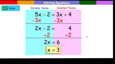 Lesson 3.4 Solving equations with variables on both sides YouTube