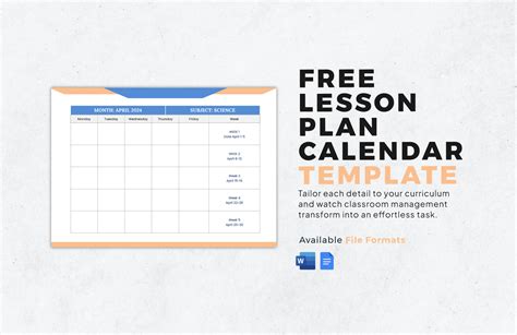 Lesson Calendar Fieldstone