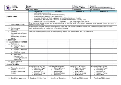 Lesson Plan Models Information Literacy Lesson Plan
