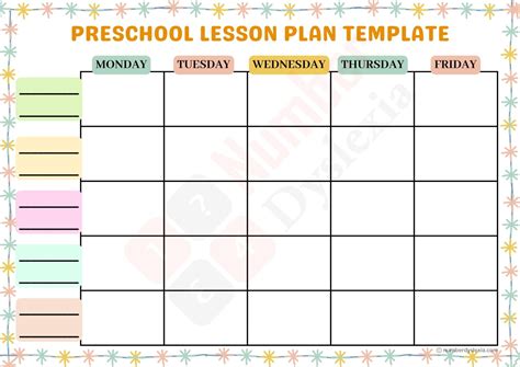 Lesson Plan Template For Preschool Printable Printable Templates