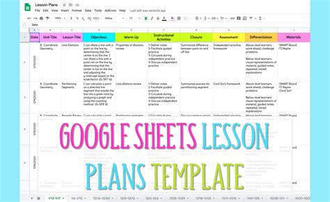Lesson Plan Template Google Sheets