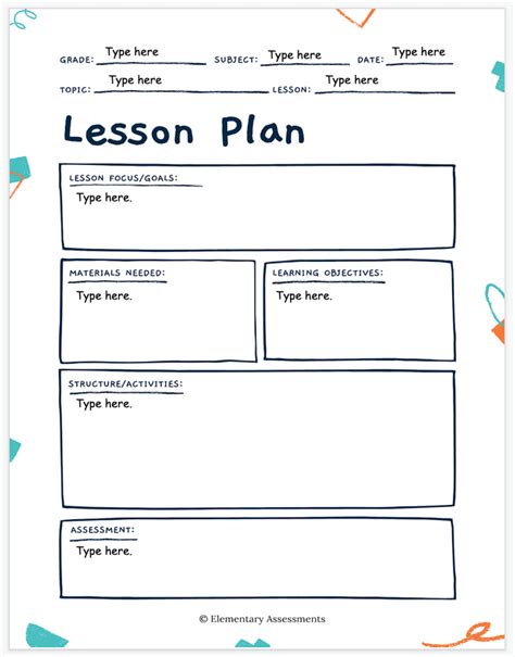 Lesson Plan Template Simple Lesson Plan Template