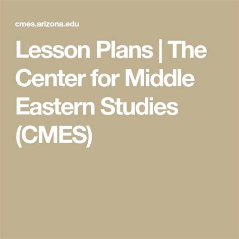 Lesson Plans The Center for Middle Eastern Studies (CMES) / …