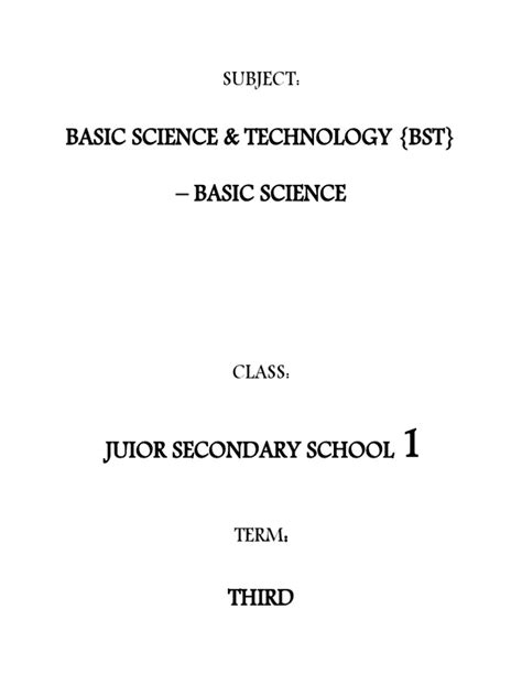 Lesson note on basic technology jss1 third term.  Lesson Note on Science JSS1 Third...