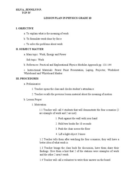 Lesson plan of physics for class 10.  Compatible with Easel by TPT, it includes int...