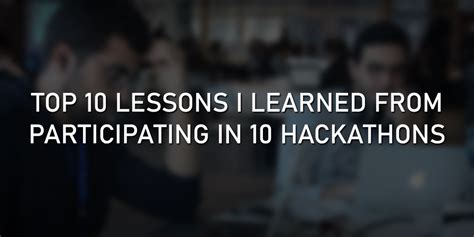 framework for hackathons