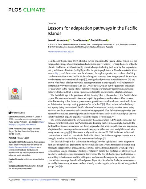 Lessons for adaptation pathways in the Pacific Islands