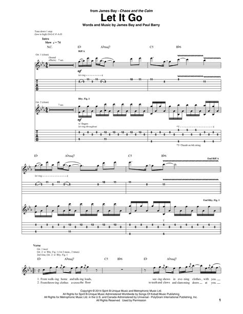 Let it go james bay intro tab.  One accurate version.  Let it Go Tabs Whole Step Down T...