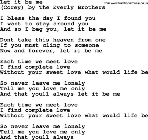 A list of lyrics, artists and songs that contain the term "let me be" - from the Lyrics.com website. Login . The ... Let Me Be. Stand by Me. 4 the Cause. Artists: Let Us Not Forget. Let's Get Lost. Let It In. Let's Kill The Captain. Cuckoo Let Us. Let the Storm Ride Out. Joe Let. Yak Let It Bang..