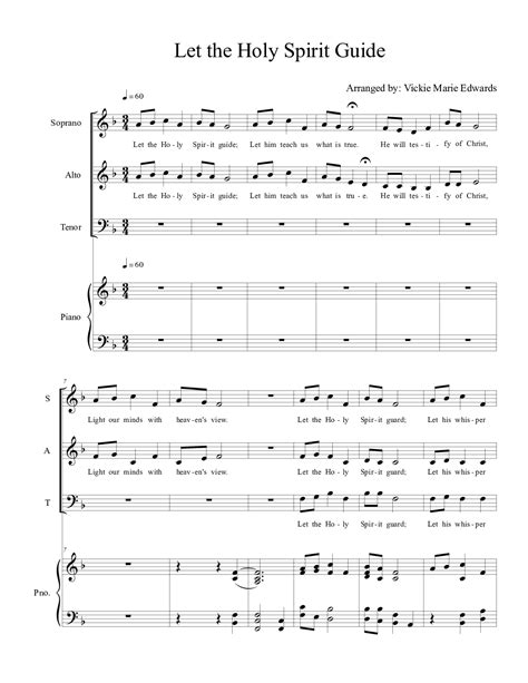 Let the holy spirit guide sheet music. - Nachtschule legacy nummer 2 in serie.