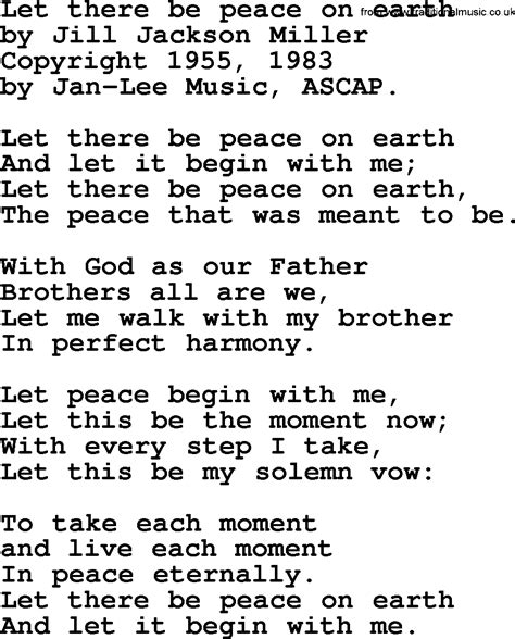 Let there be peace on earth lyrics. Things To Know About Let there be peace on earth lyrics. 