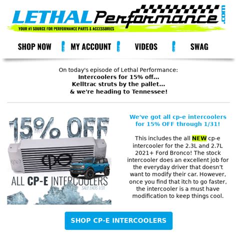 im about to buy some stuff off lethal as well, would not mind getting a discount code.. Lethal performance discount code reddit