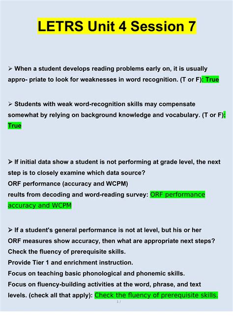 Study with Quizlet and memorize flashcards containing terms like With first-grade students, how much instructional time should be spent on English language arts?, Teachers should depend heavily on the results of screeners such as Acadience Reading K-6 Next to determine what skills should be taught to students., By second grade, the most effective approach to teaching reading comprehension .... 