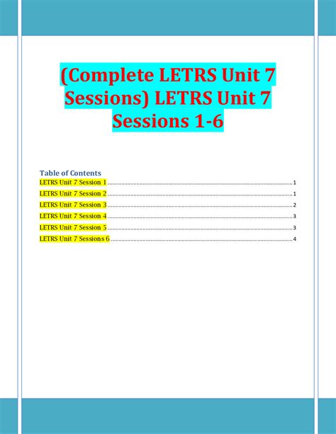 Letrs unit 7 session 5. Feb 18, 2023 · 27. Exam (elaborations) - Letrs unit 2 quiz test with verified answers. 28. Exam (elaborations) - Letrs unit 1 sessions 1-8 test | 100% correct answers 2022-23. 29. Exam (elaborations) - Letrs unit 1 session 3 quiz test with verified answers. 30. Exam (elaborations) - Letrs unit 6 handout 2022/2023. 31. 
