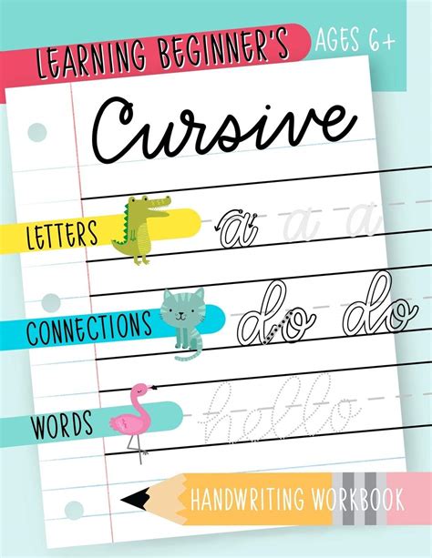 Download Lets Learn Cursive Beginners Handwriting Workbook Letters Connections  Words A Dinosaur Themed Childrens Activity Book To Learn  Practice Script Writing By June  Lucy Kids