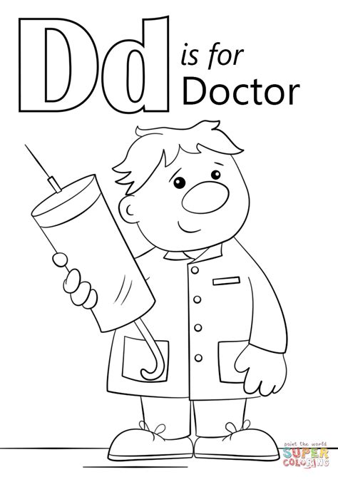 Letter D Is For Doctor Coloring Page Free Printable Coloring Pages