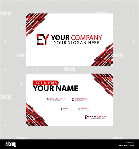 Letter EY Logo in Black Which is Included in a Name Card or Simple Business Card with a