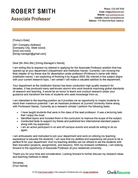 Letter For Assistant Professor Position For Your Needs
