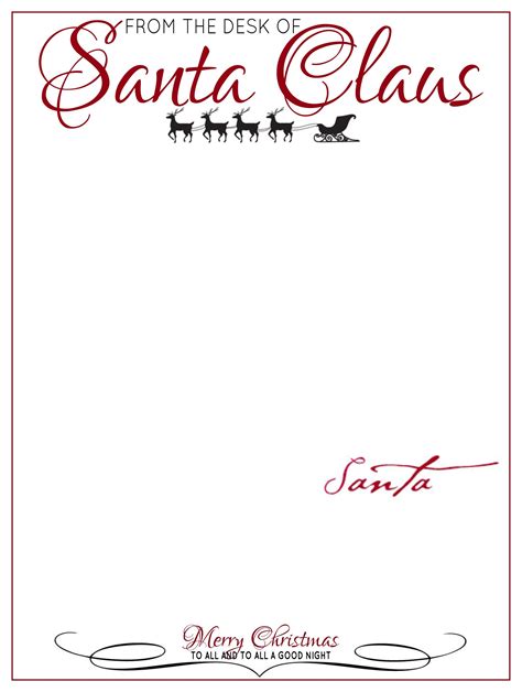 Letter From Santa Claus Template For Word