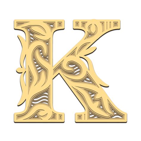 Letter K 3D Layered SVG Digital File Letters K 3D Layered for Etsy Canada