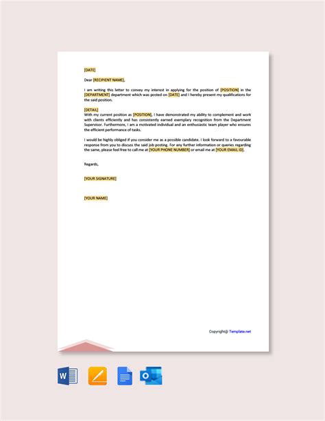 Letter Of Interest For Internal Job Posting Template Google Docs