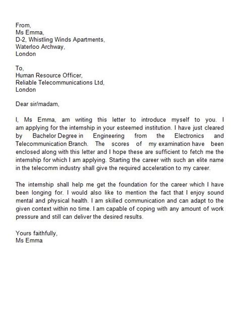 Letter Of Introduction For Job Template