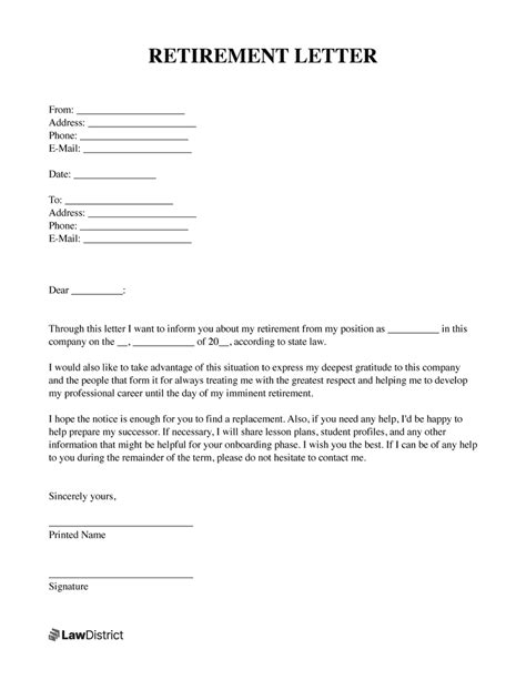 Letter Of Retirement Examples Letter Example Template Vrogue