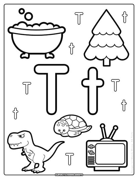 Letter T Coloring Shee